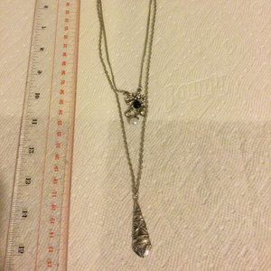 Women's necklace 2 layers pendants 23" long
